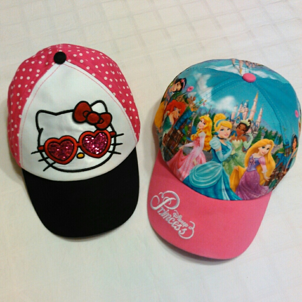 Disney Princess & Hello Kitty Girls hat bundle